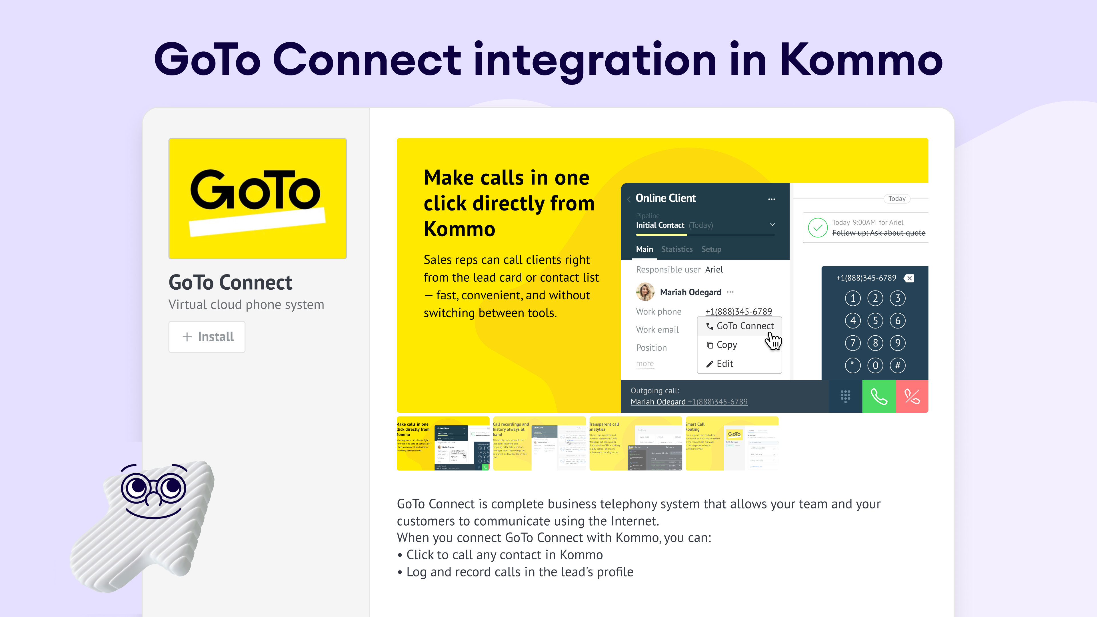 GoTo Connect Integration in Kommo