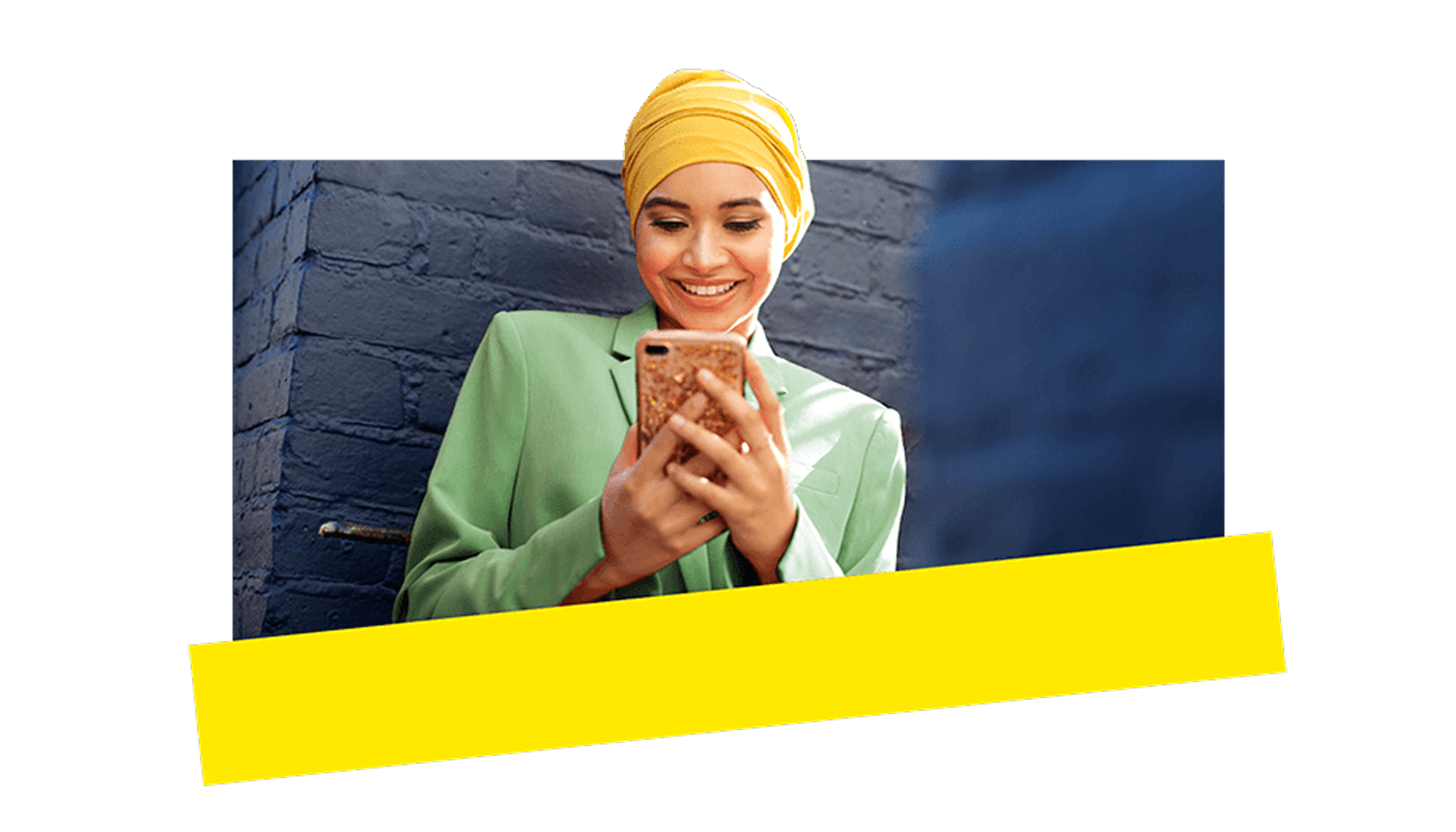 Young professional using GoTo Connect AI on her phone to provide seamless communication with her customers.