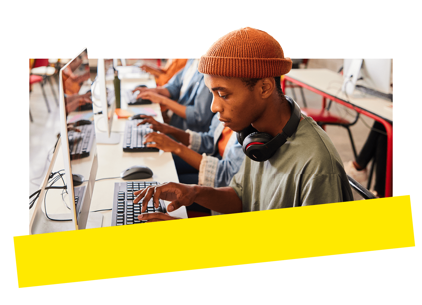 A school IT administrator managing campus communication devices and operations with built-in E911, instant alerts, and integrated emergency solutions.