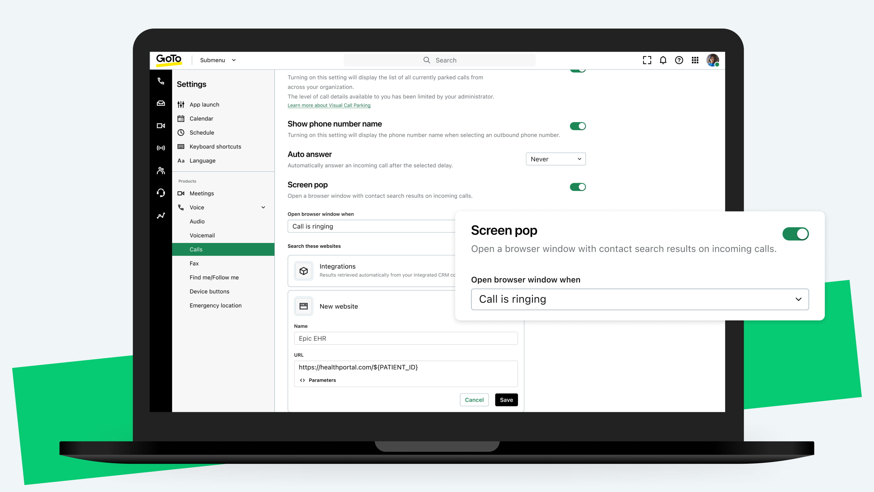GoTo Contact management dashboard showing synchronized customer contact records.
