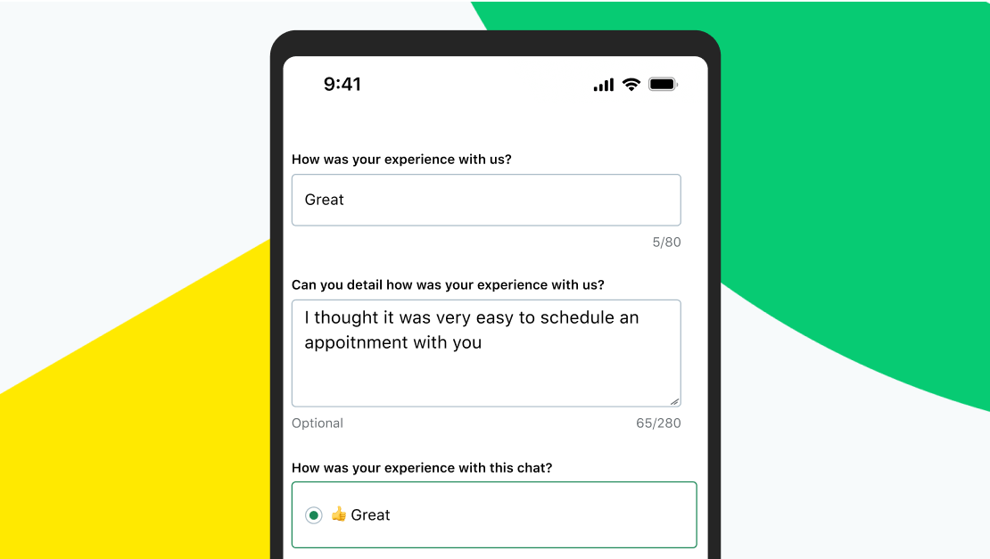 Mobile phone screen showing a feedback survey powered by GoTo.