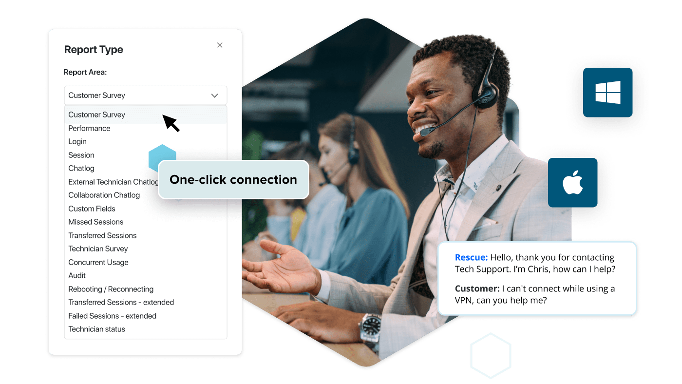 LogMeIn Rescue streamlined support operations and cross-platform compatibility.