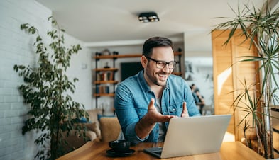 Remote worker video conferencing from home