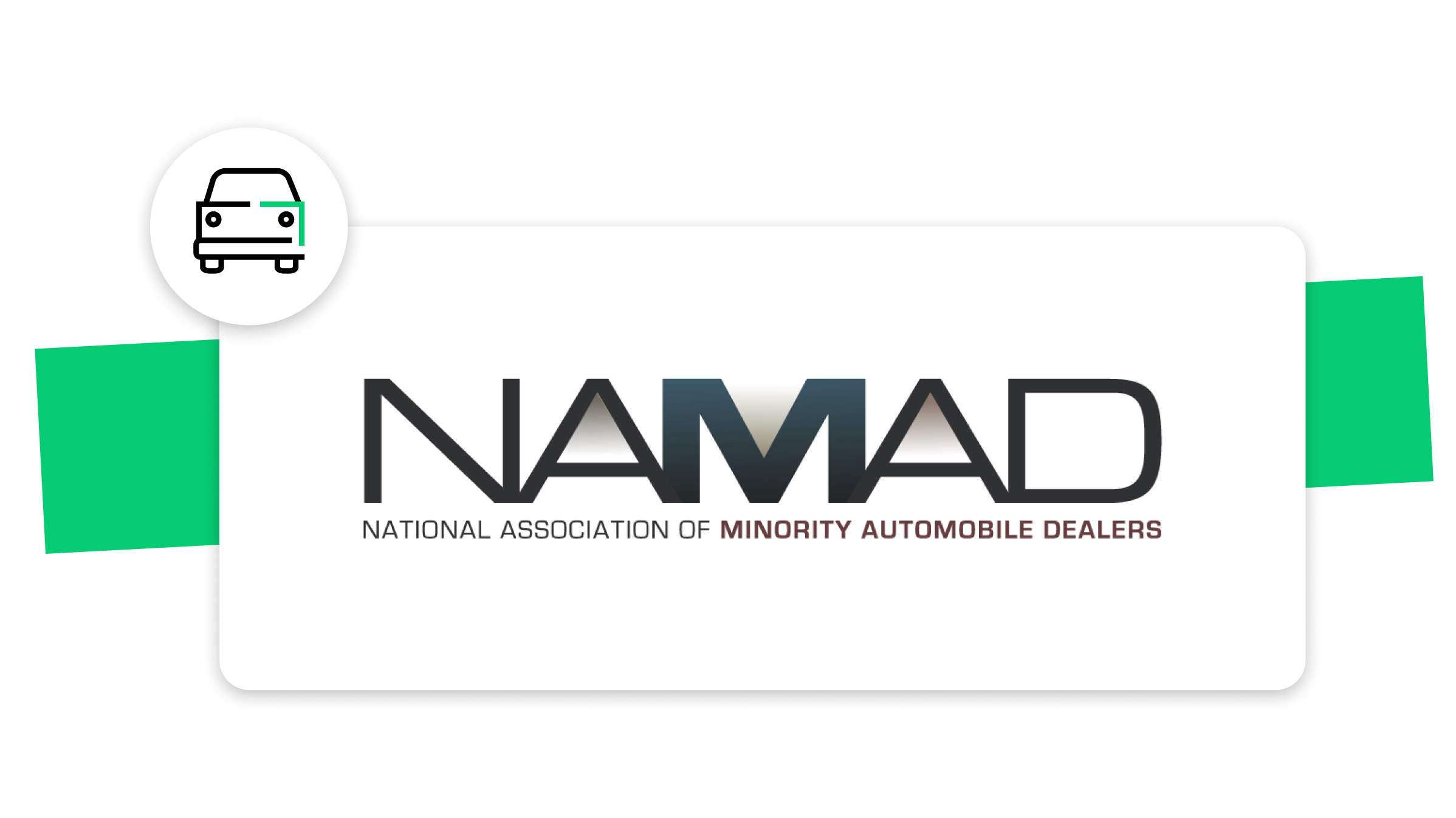 Illustration of NAMAD integration with an automotive icon, representing automotive business communication and trade-in value