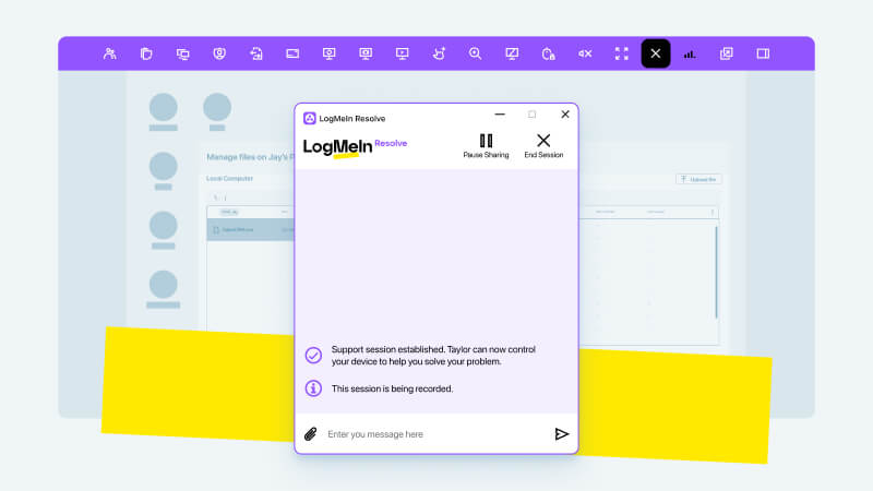 LogMeIn Resolve enables remote support for end users' devices to help resolve issues seamlessly.
