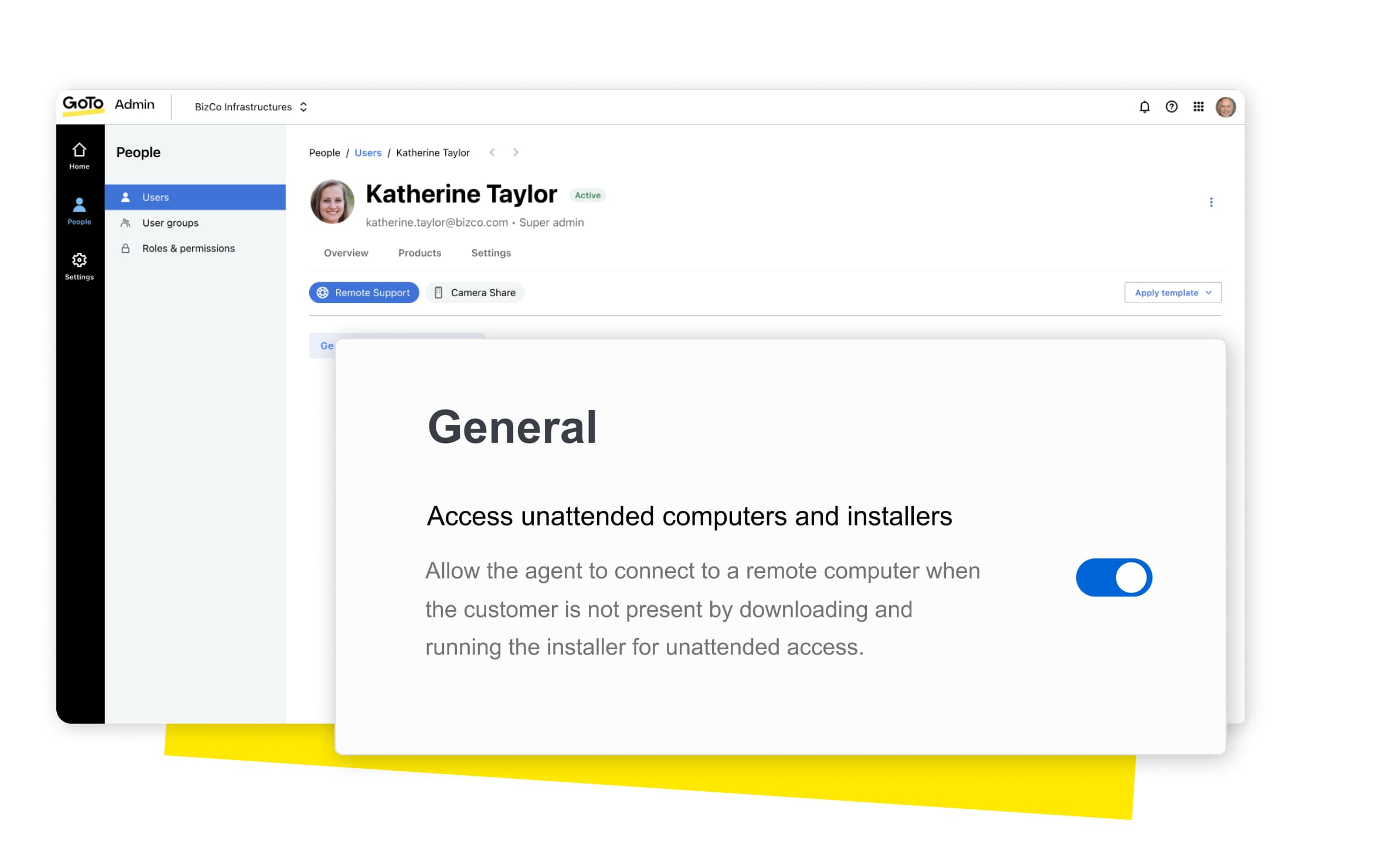 Steigern Sie die Effizienz und Sicherheit unabhängig vom Arbeitsort. Mit dem unbeaufsichtigten externen Zugriff lassen sich Probleme dann lösen, wenn es sowohl für den Mitarbeiter als auch den Techniker am besten passt. So müssen die Geräte nicht zu einem unpassenden Zeitpunkt offline genommen werden. 