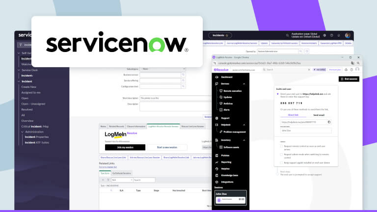 Integrating ServiceNow with LogMeIn Resolve to streamline IT service management and automate support workflows.