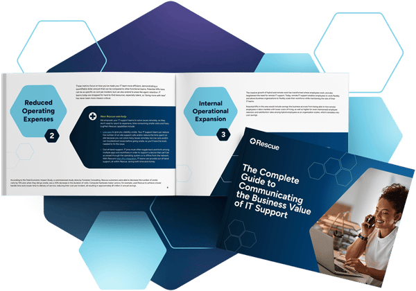 Screenshot showing the eBook thumbnail of 'The Complete Guide to Communicating the Business Value of IT Support'.