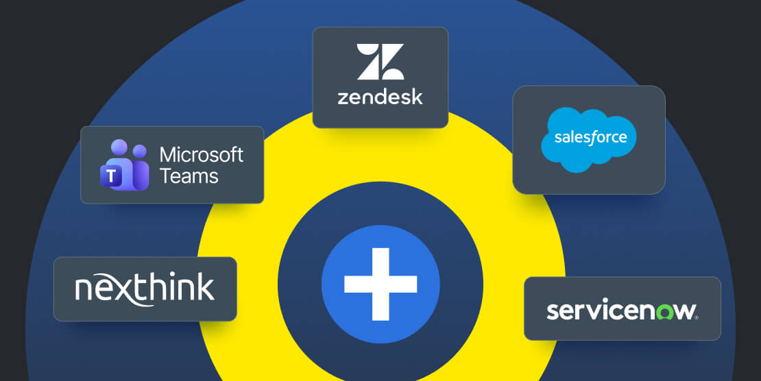LogMeIn Rescue can integrate with many apps, including Microsoft Teams, Zendesk, Salesforce, Nexthink, and ServiceNow.