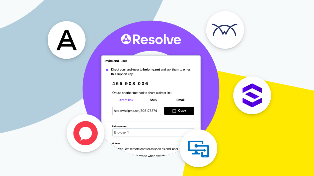 Resolve UI in the center, surrounded by integration logos including Acronis, SentinelOne, Halo PSA, Intune, and ConnectWise.