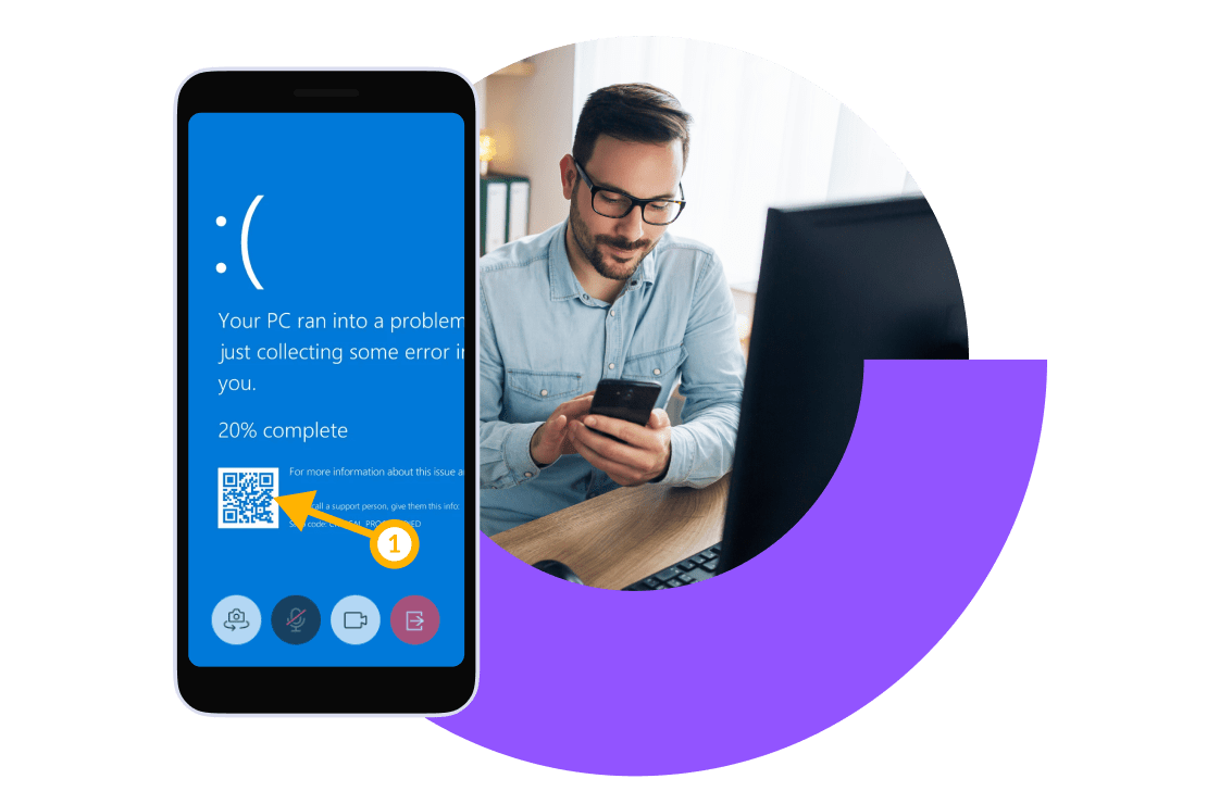 Aggiungi una dimensione visiva alle conversazioni telefoniche o in chat e ottieni risoluzioni rapide.