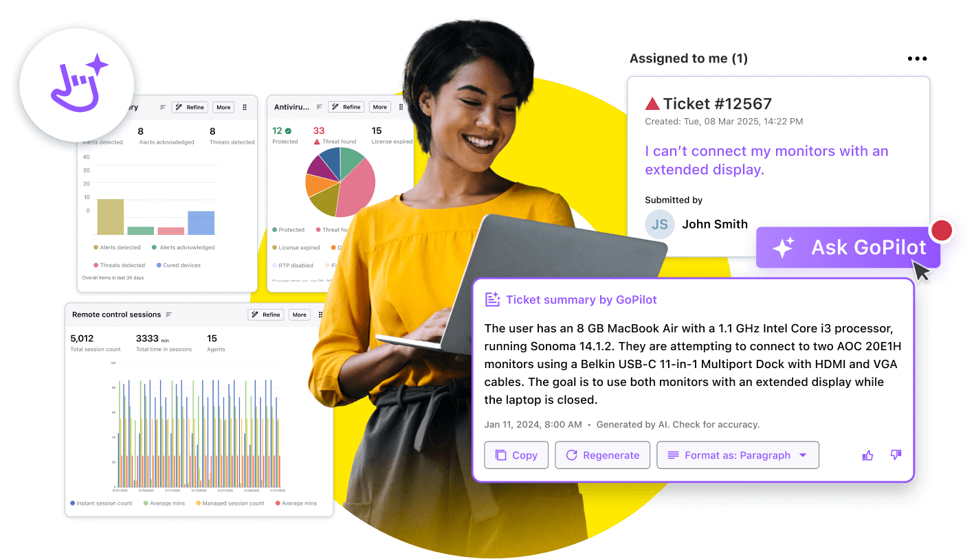 IT professionals leverage LogMeIn agentic AI to manage endpoints and streamline IT workflows effectively.
