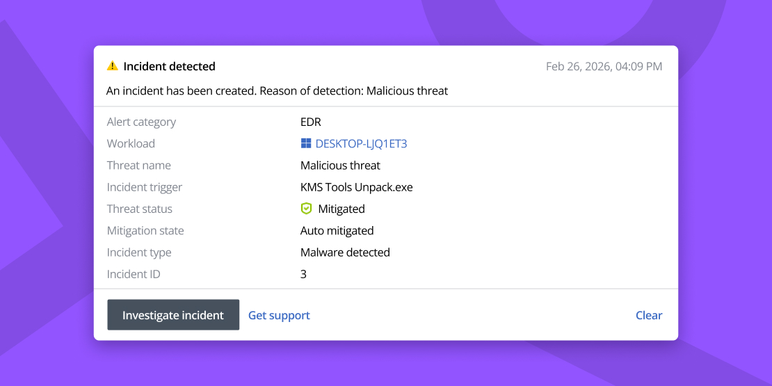 LogMeIn Resolve active alerts table listing Acronis XDR alerts with priority, device and trigger details