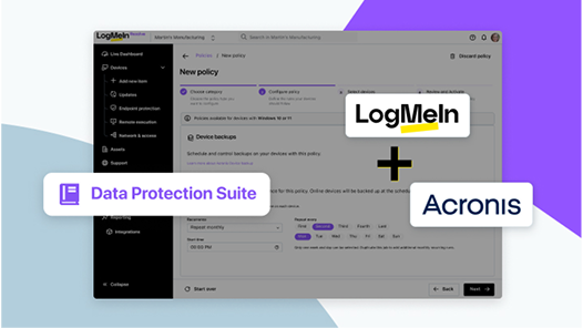 LogMeIn and Acronis software work together to unify backup and endpoint management. 