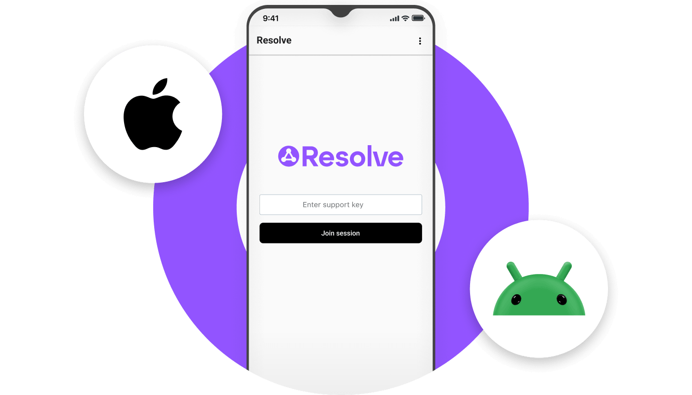 LogMeIn Resolve app is available for iOS and Android devices.