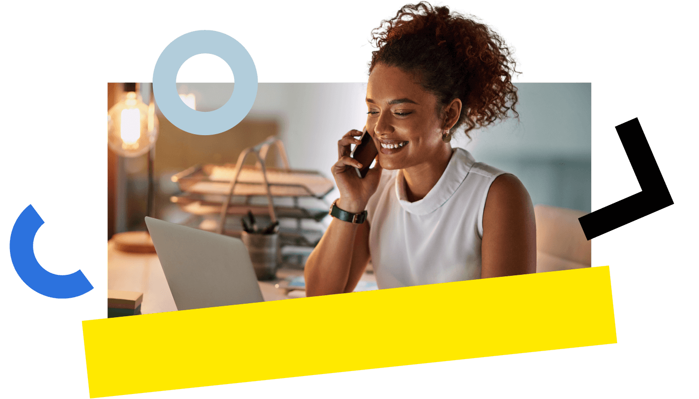 Woman communicating with an IT agent while receiving remote IT support through LogMeIn Resolve.