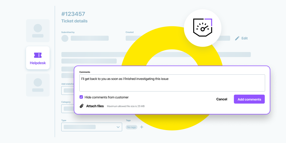 LogMeIn Resolve helpdesk dashboard displaying a ticketing system with service management tools and workflow optimization features.