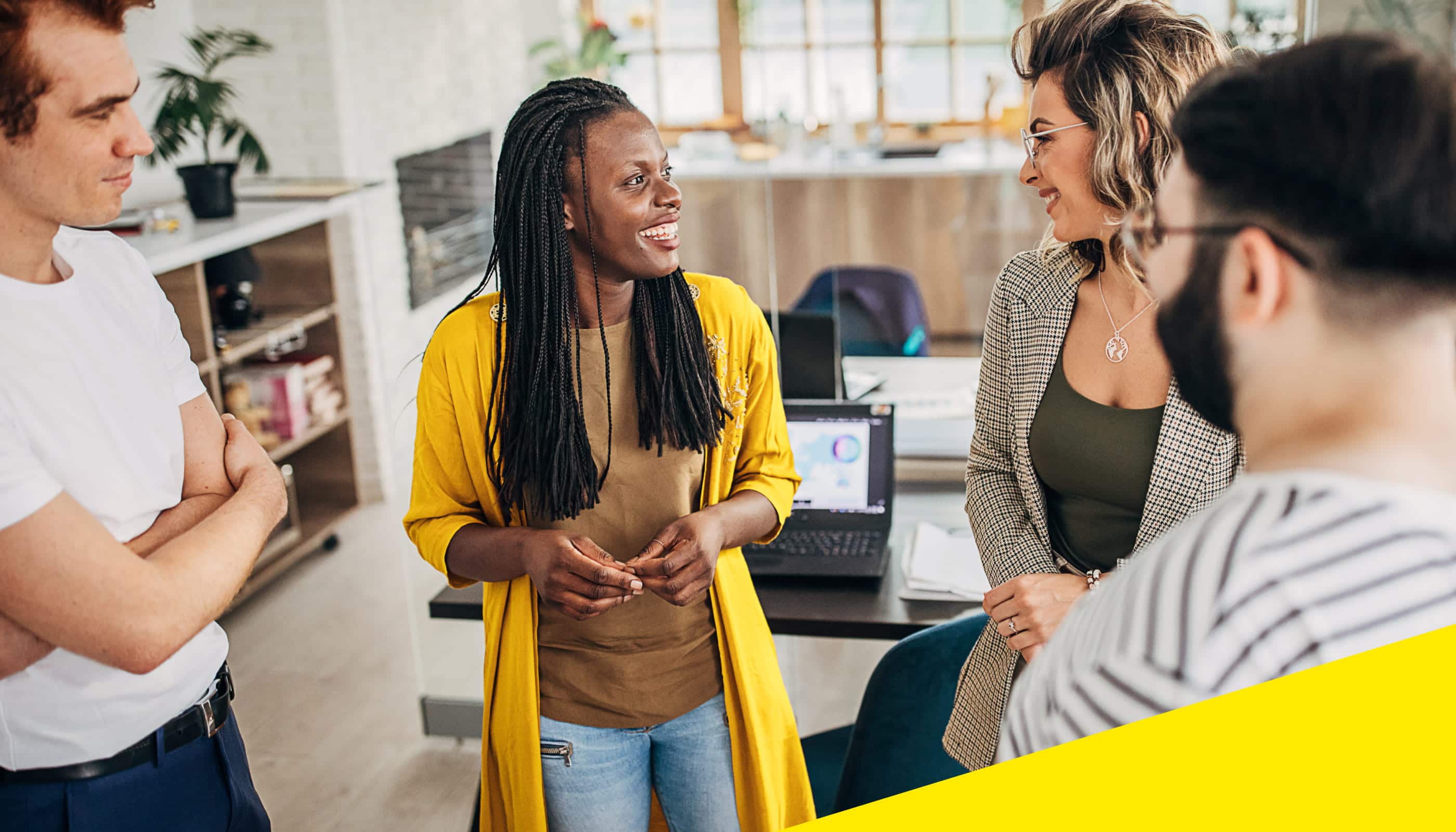 IT professionals engaging in a discussion.