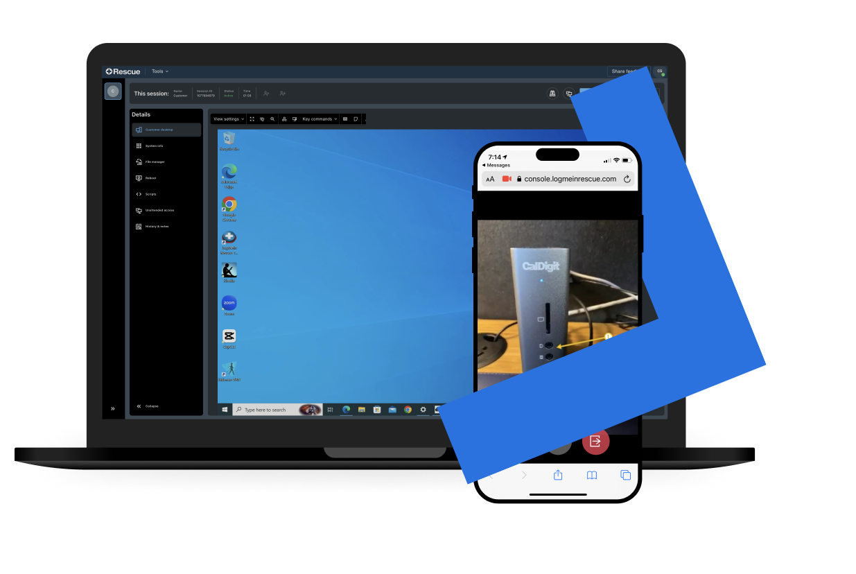 Laptop and mobile phone.