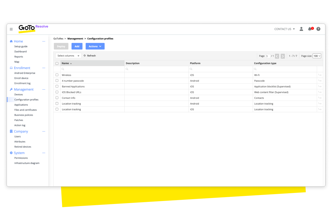 Screen view of GoTo Resolve’s security features. Onscreen text reads To proceed with adding this device, enter your signature key.