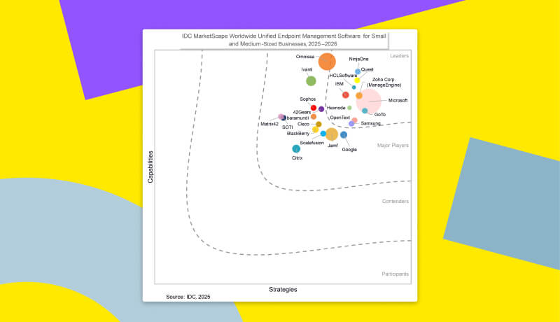 Thumbnail of IDC MarketScape naming GoTo (LogMeIn) a leader in UEM for SMBs.