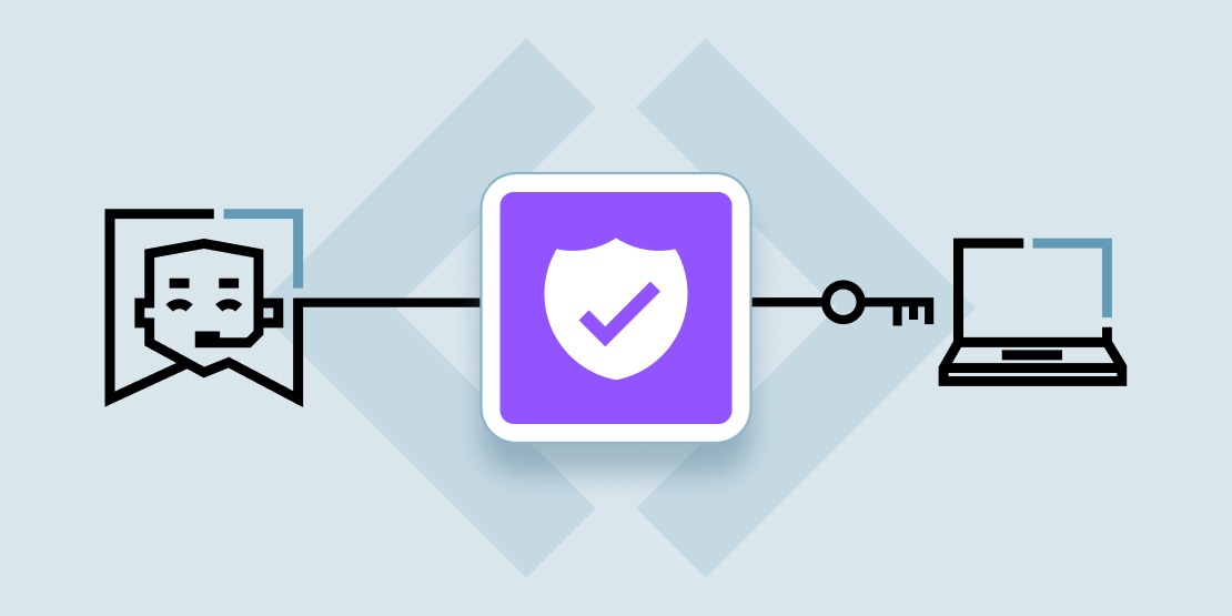 Illustration of identity verification and protected endpoint connection.