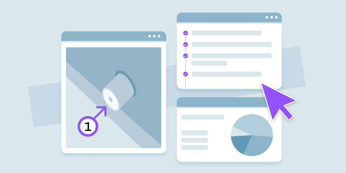 Illustration of remote support tools including camera sharing, event viewer, and guided IT support workflows