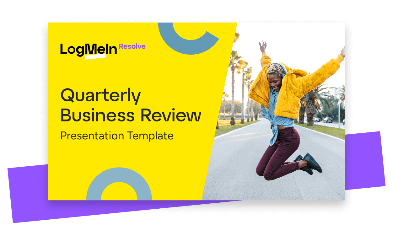 LogMeIn Resolve's QBR presentation deck template.