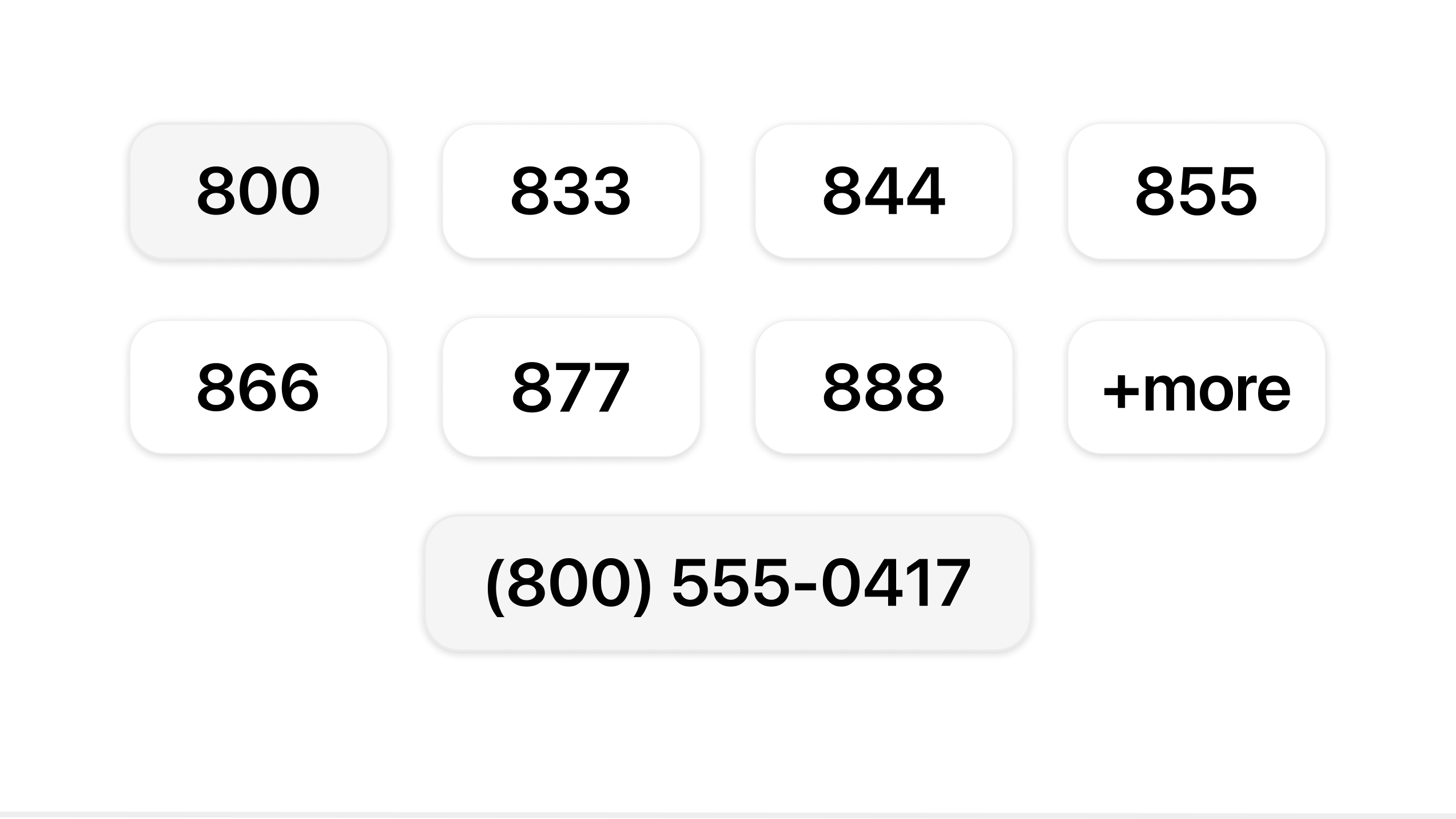 Toll-free number examples