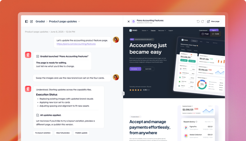 Product page updates panorama - accounting