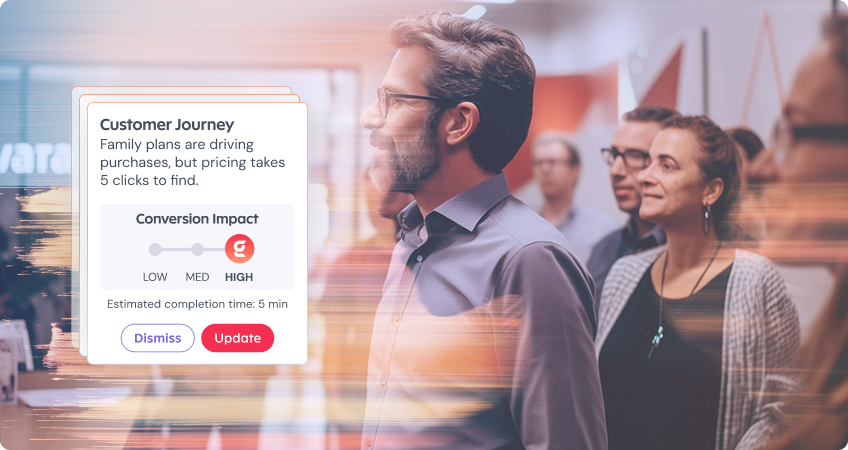 Customer journey presentation with audience