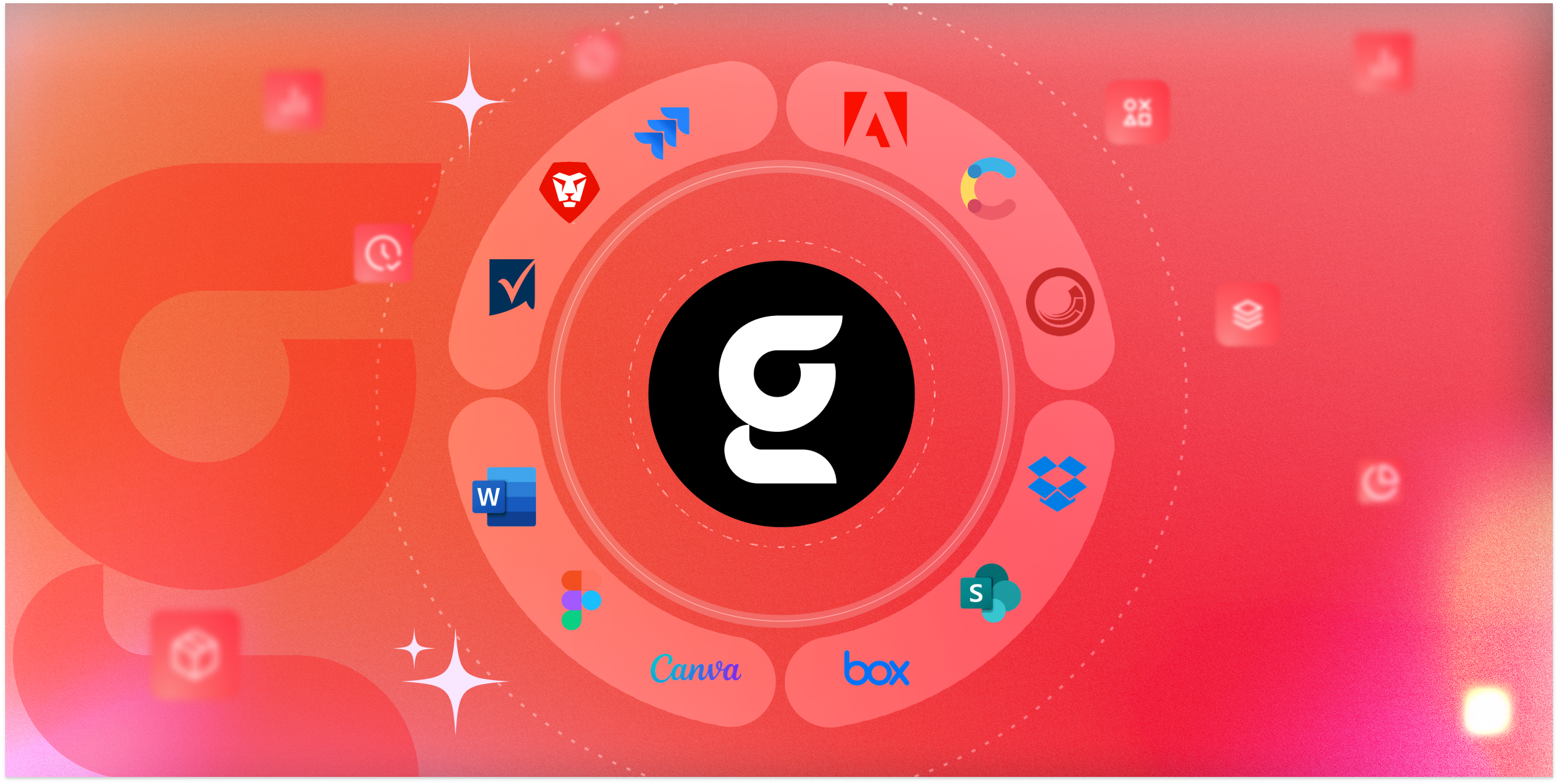 The Gradial logo surrounded by industry partner logos