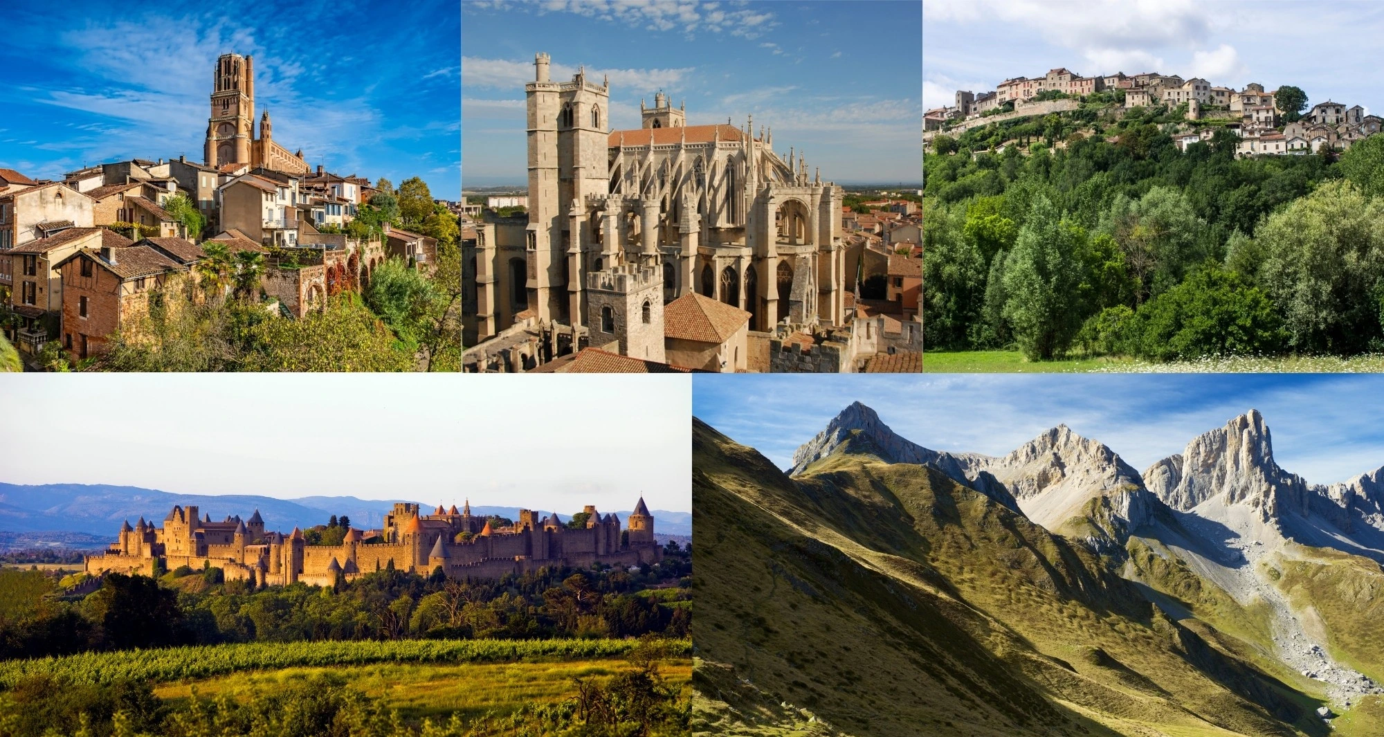 a collage of different buildings