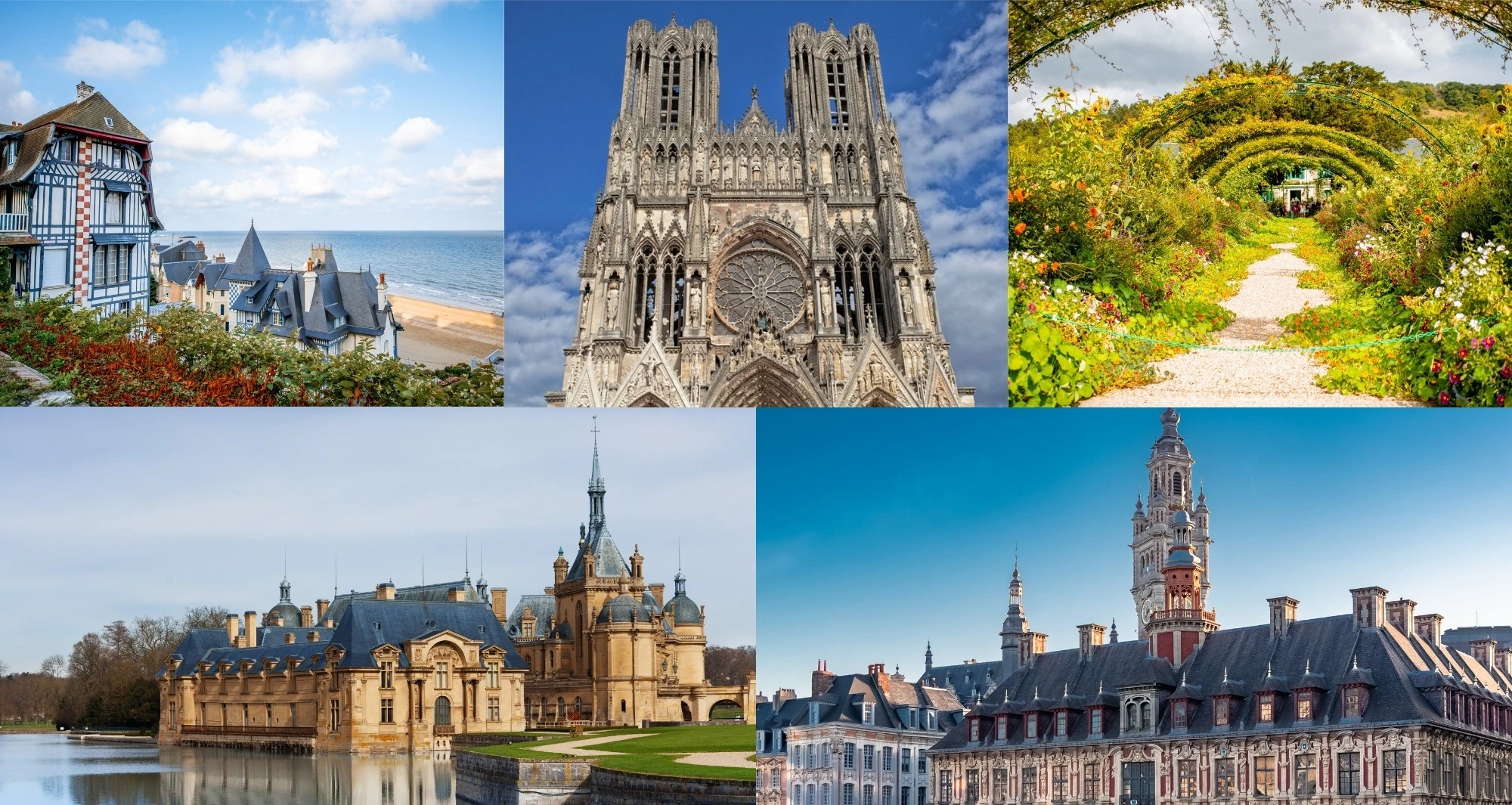 a collage of different buildings