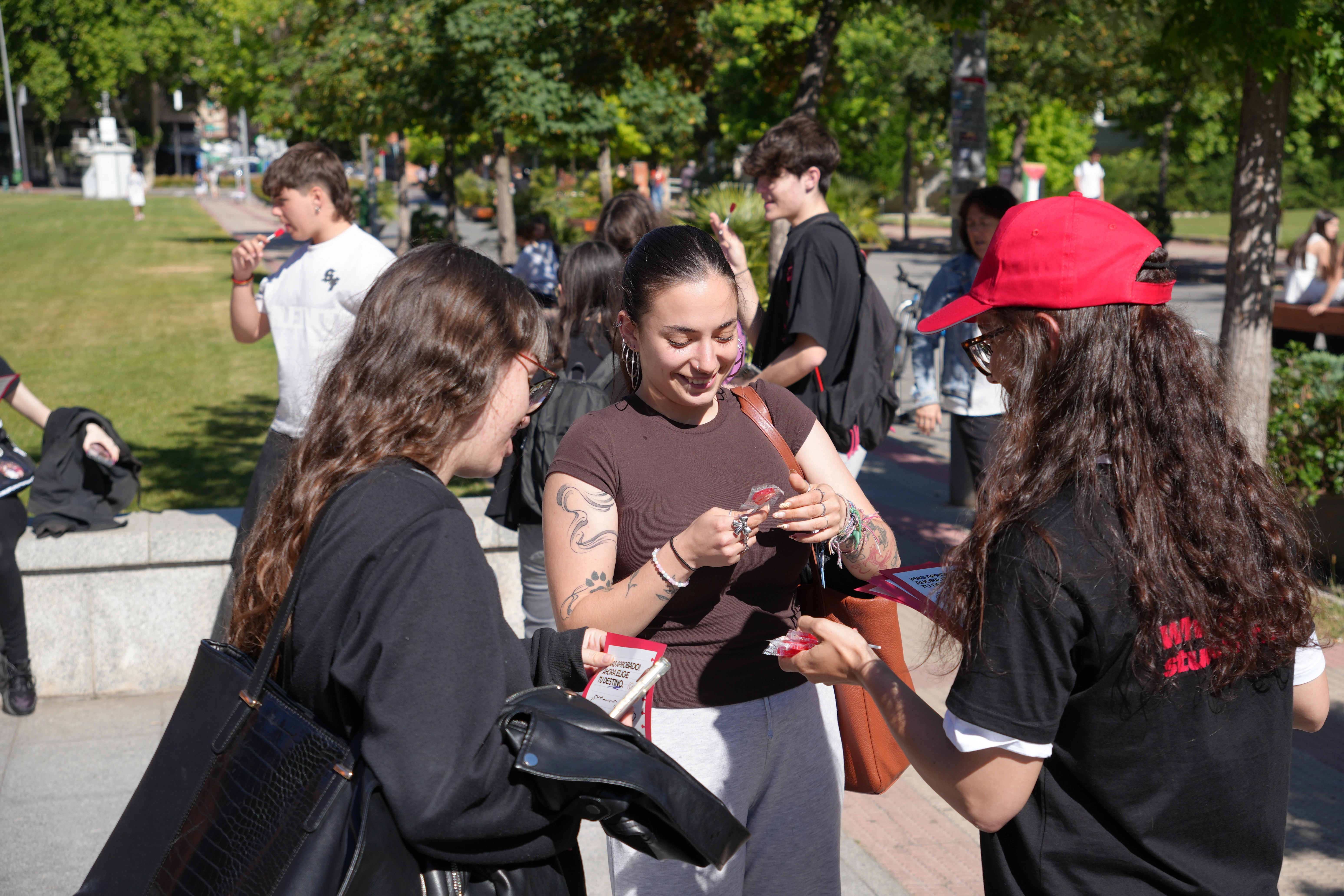 a group of people outside