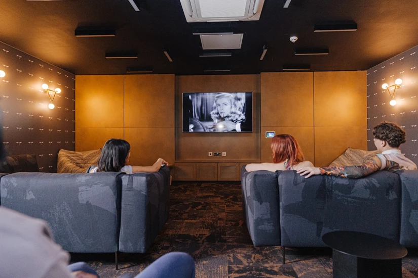 Students in cinema at Canvas