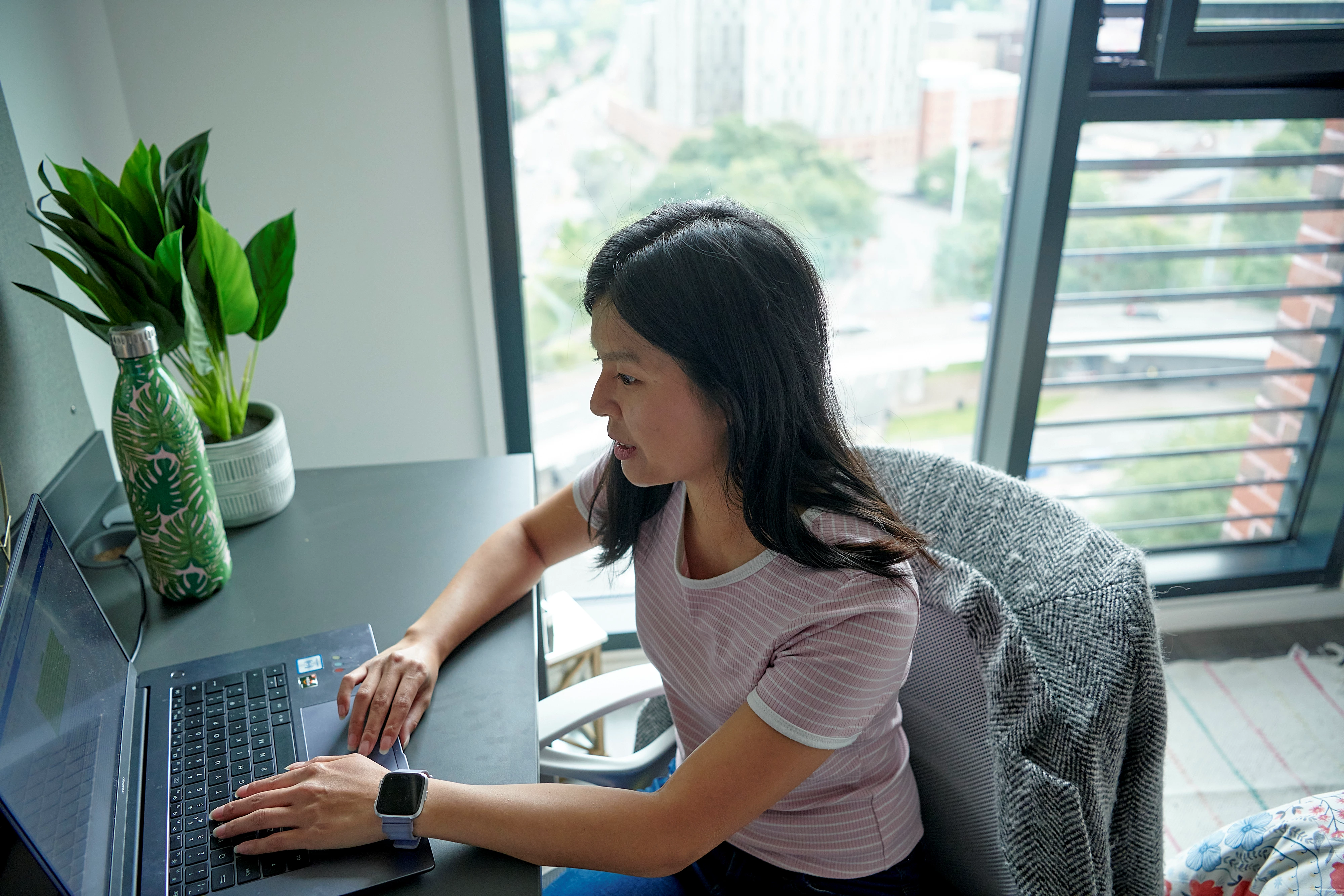 Student using computer