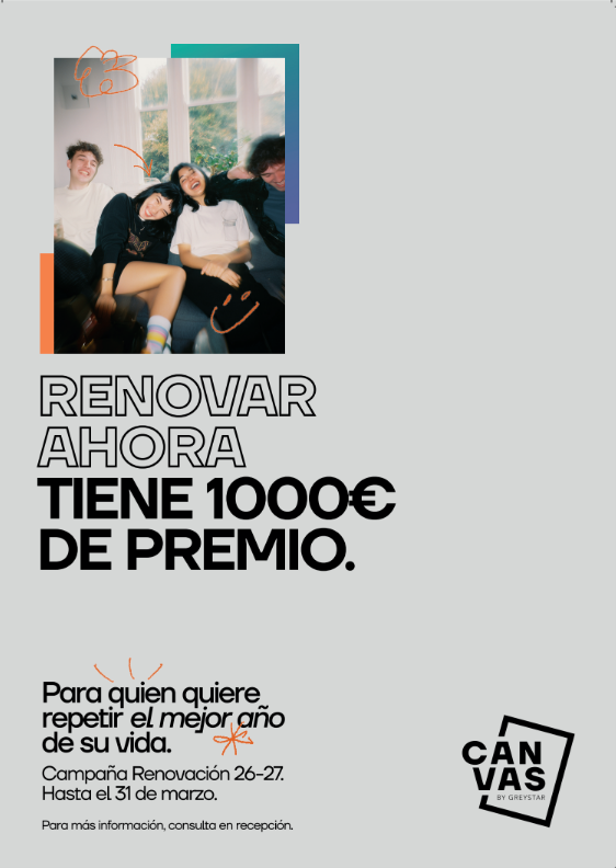 flyer campaña de renovación Canvas World 2026-2027