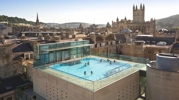a pool with people in it