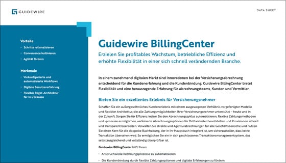 cover - Guidewire Data Sheet - German