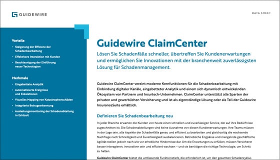 cover- Guidewire ClaimCenter Data Sheet - Deutsch