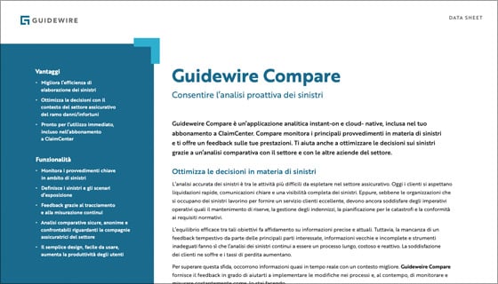 cover - Guidewire Compare Data Sheet - Italiano