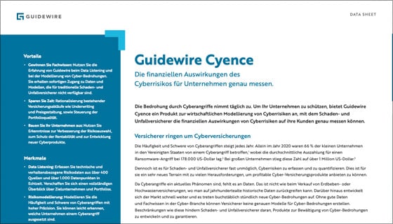 cover - Guidewire Cyence Data Sheet - Deutsch