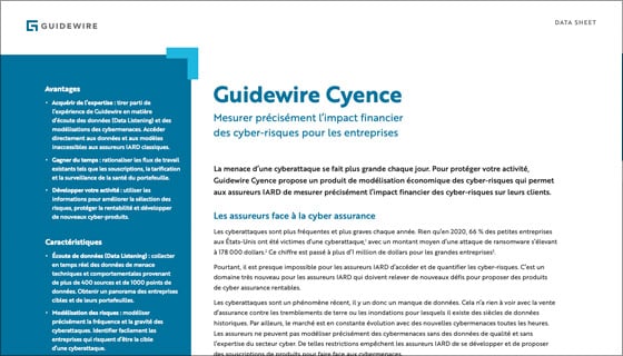 cover - Guidewire Cyence Data Sheet - Français