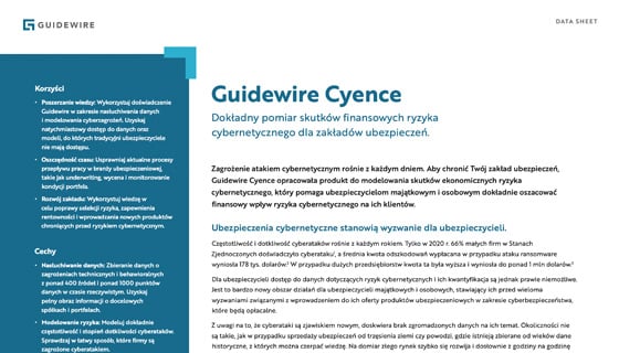 cover - Guidewire Cyence Data Sheet - Polski