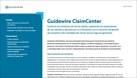 cover - Guidewire ClaimCenter Data Sheet - Español