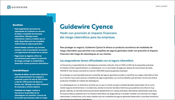cover - Guidewire Cyence Data Sheet - Español