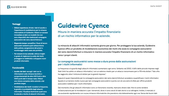 cover - Guidewire Cyence Data Sheet - Italiano
