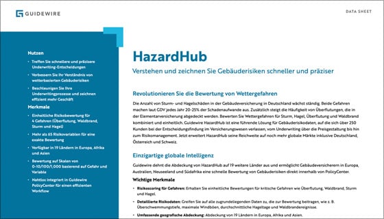 data sheet cover - HazardHub - Deutsch