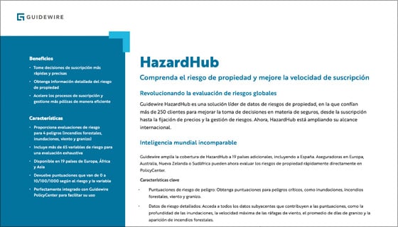 data sheet cover - HazardHub - Spanish version